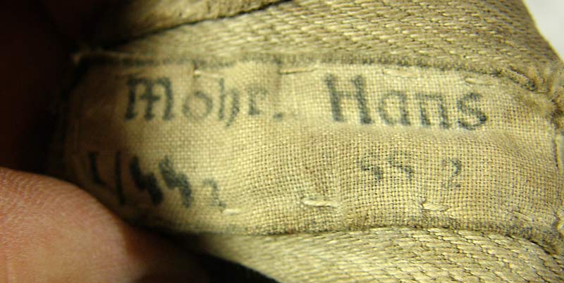 SS RZM  high leather boots named to Hans Mohr of the 1st Battalion Germania