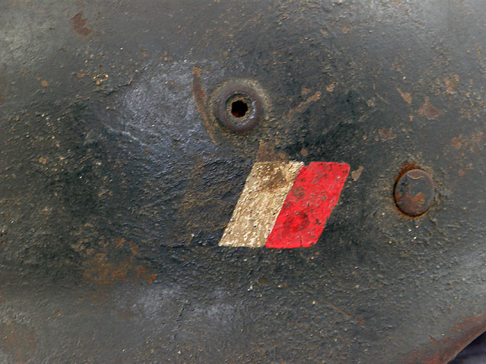 French Foreign Volunteer Army helmet with hand-painted finish