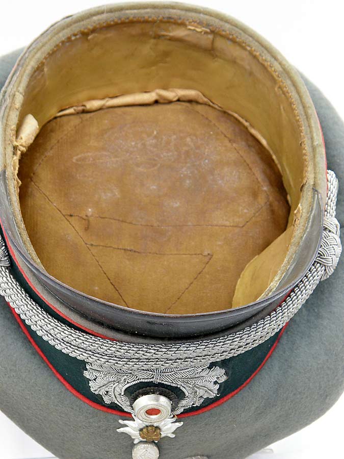 Army artillery officer's visor hat with edelweiss