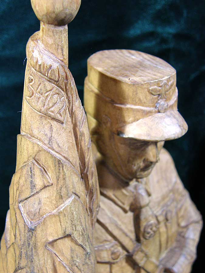 Hand carved SA Standard Bearer