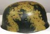 Luftwaffe M38 Fallschirmjager helmet with alternating tropical and field gray pattern camouflage