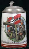 German Army beer stein for 12.(M.G.) Komp. I.R 67/ Traunstein 1935-37