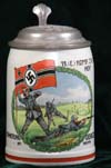 German Army beer stein for the 15. (E) Komp. Infantry Rgt. 42 HOF
