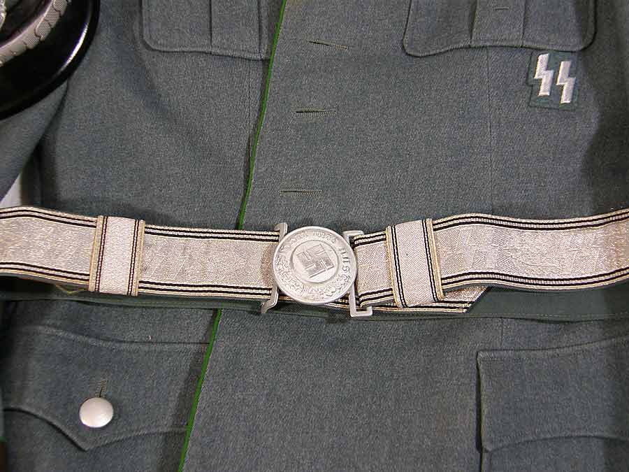 SS/Polizei officer's brocade dress belt with rare RZM and SS marked buckle