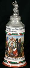 Imperial stein OF Musketier Ruhl of the Reider 5. Comp. 5 Grossh. Hess. Infr. Regt. Nr. 168. Offenbach 1907-09