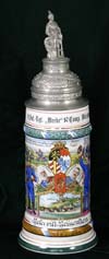 Imperial army stein of Reservist Reitzenstein of the 9th Inf. -Rgt. ,, Wrede 10. Comp.Wurzburg 1912-1914