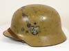 Army Afrika Korps tropical camouflage M35 single decal helmet with soldier's initials