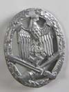 Army/Waffen General Assault badge in silver unmarked 