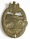 Army/Waffen SS Panzer Assault badge in bronze by Adolf Schwerdt