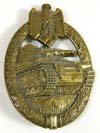Army/Waffen SS Panzer Assault badge in bronze by Hermann Aurich