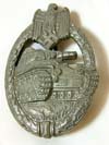 Army/Waffen SS Panzer badge (Panzerkampfabzeichen im silber) in silver, by Wurster