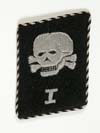 SS  Totenkopfverband  Oberbayern 1 nco/enlisted hand embroidered aluminum silver wire collar tab