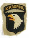 U.S. Army 101ST  Airborne Division sleeve insignia with airborne rocker cut from jacket