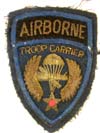 U.S. Army Airborne Troop Carrier officer sleeve insignia in bullion