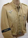 Luftwaffe JG27 tropical flight jacket named to Oblt. Egon Rall and mesh flight helmet marked with JG27