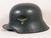 Luftwaffe double decal M18 transitional helmet shell with early droop-tail eagle