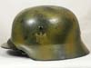 Army M35 reissued camouflage helmet with visible single decal and named by SE