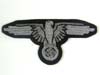 SS officer's hand embroidered silver wire eagle