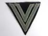 Waffen SS rank chevron for Rottenführer with subdued gray rayon tresse