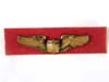 US Army Air force heavy  gold plated pilots badge on red velvet