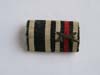 Ribbon bar for WWI veteran with Iron Cross 2nd Class and War service medal