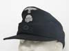 Waffen SS panzer officer M43 einheitsfeldmutze with all flatwire silver insignia