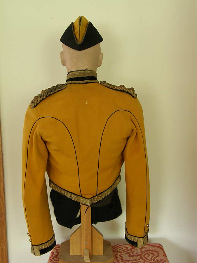 Skinner's Horse officer's mess dress uniform and vest, with side cap