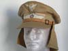 Luftwaffe tropenschirmutze complete with neck shield and original leather chinstrap