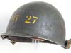 Army M1 combat helmet with M T 27 stenciled to front