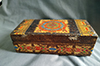 Rare and interesting hand carved and painted commemorative wood box