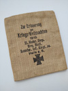 Burlap bag for a 1914 Iron Cross 2nd Class with unit and 1915 presentation